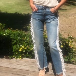R13 fringe denim